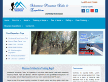 Tablet Screenshot of adventuretrekkingnepal.com